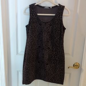 Athleta Black Patterned Sleeveless Shift Dress